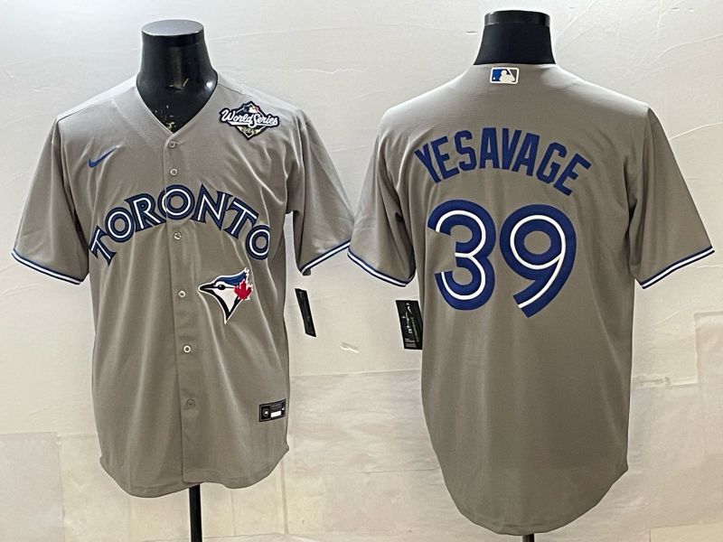 Men 2025 Nike Toronto Blue Jays #39 Yesavage Grey Game MLB Jersey 03
